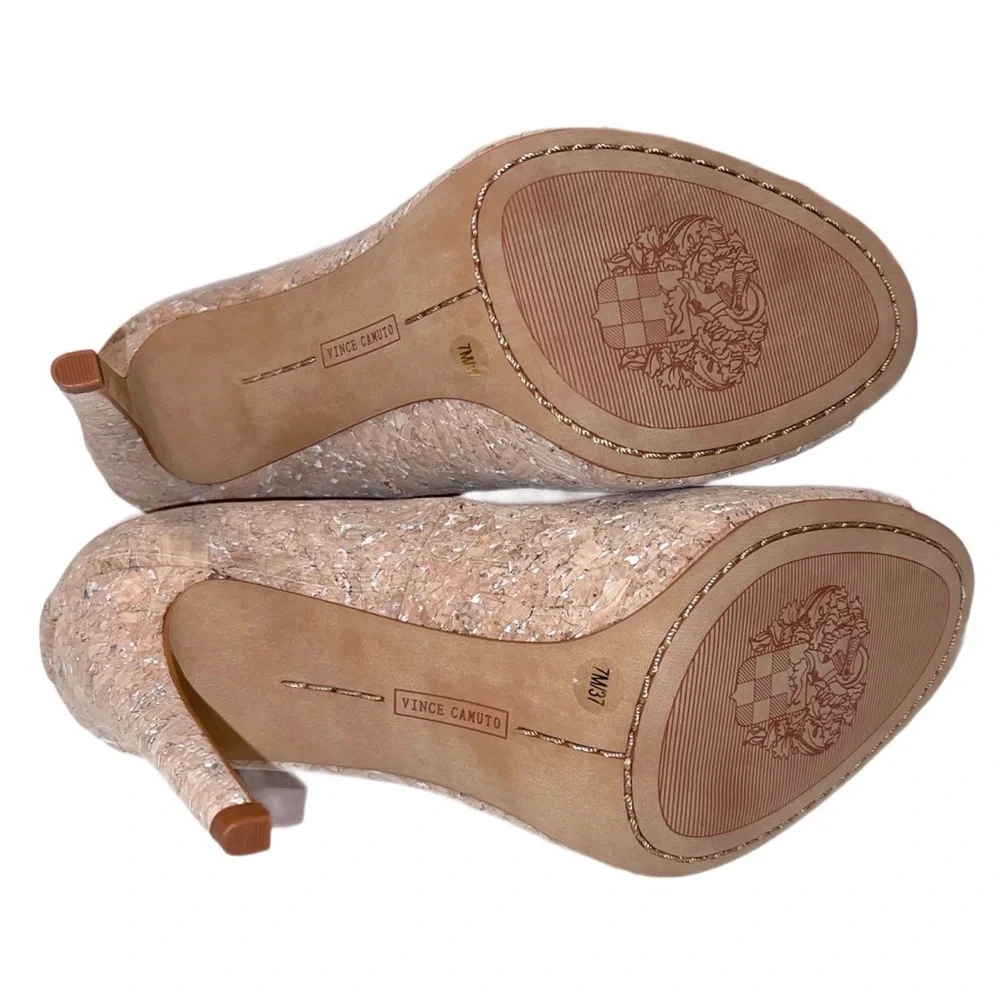 Vince Camuto NEW Cork Peep Toe 4” Heels Sz 7
